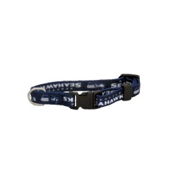 Littlearth Unisex-Adult NFL Seattle Seahawks Pet Collar, Team Color, Small