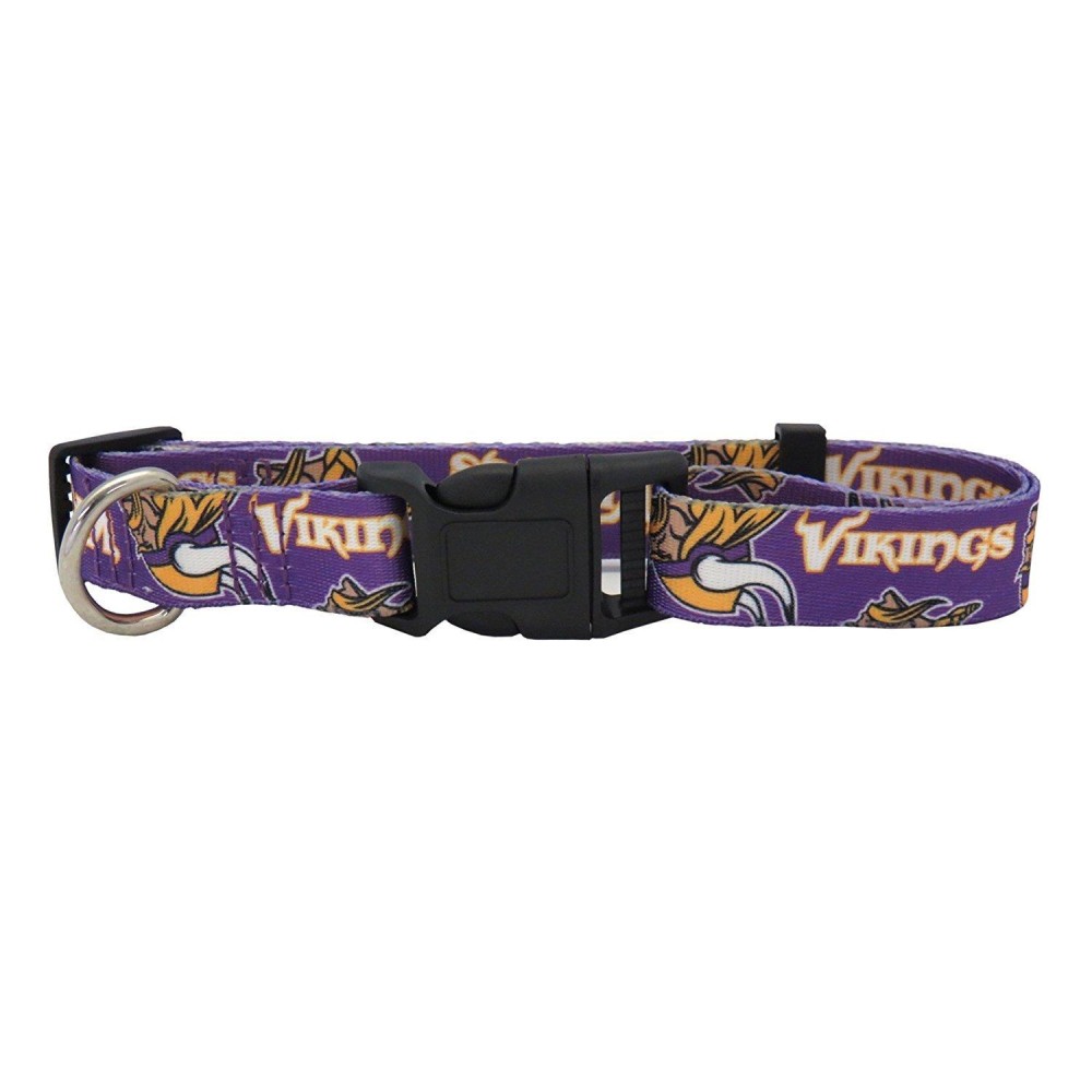 Littlearth Unisex-Adult NFL Minnesota Vikings Pet Collar, Team Color, Small