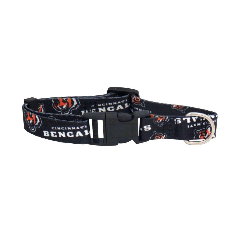 Littlearth Unisex-Adult NFL Cincinnati Bengals Pet Collar, Team Color, Small (320101-BENG-S)