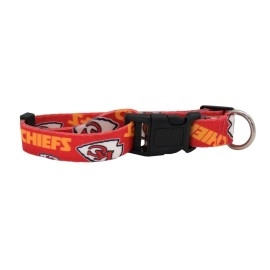 Littlearth Unisex-Adult NFL Kansas City Chiefs Pet Collar, Team Color, Small