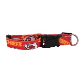 Littlearth Unisex-Adult NFL Kansas City Chiefs Pet Collar, Team Color, Medium