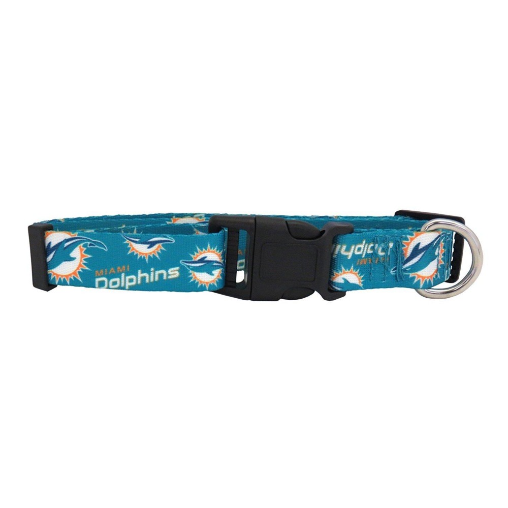 Littlearth Unisex-Adult NFL Miami Dolphins Pet Collar, Team Color, Small