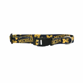Littlearth Unisex-Adult NCAA Michigan Wolverines Pet Collar, Team Color, Large