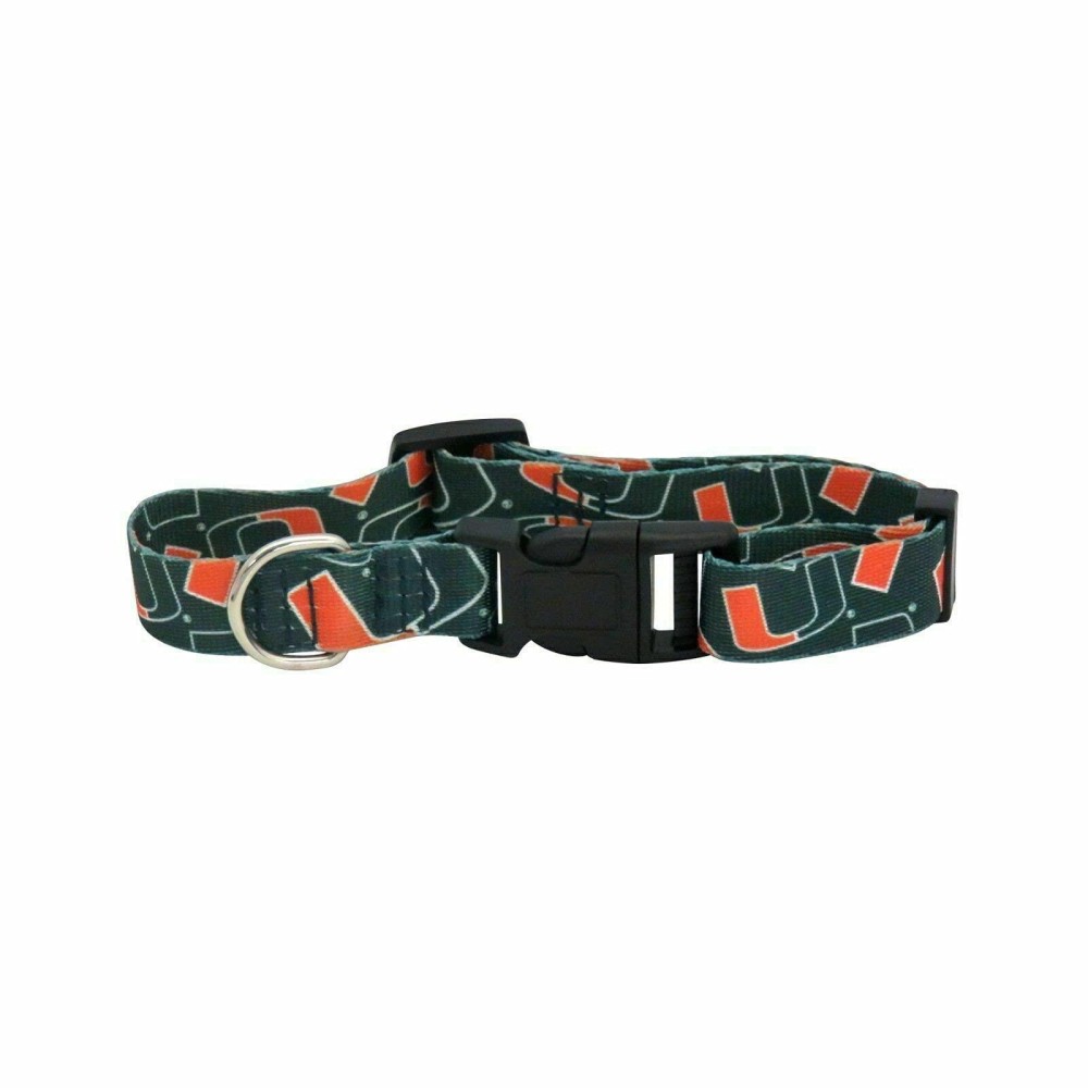 Littlearth Unisex-Adult NCAA Miami Hurricanes Pet Collar, Team Color, Medium (120101-UMIA-M)