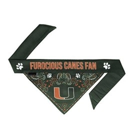 Littlearth Unisex-Adult NCAA Miami Hurricanes Pet Bandana, Team Color, Medium