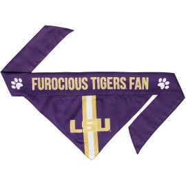 Littlearth Unisex-Adult NCAA LSU Tigers Pet Bandana, Team Color, Large