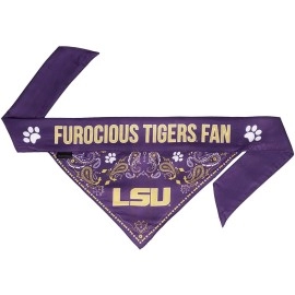 Littlearth Unisex-Adult NCAA LSU Tigers Pet Bandana, Team Color, Large