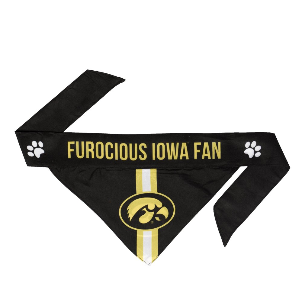 Littlearth Unisex-Adult NCAA Iowa Hawkeyes Pet Bandana, Team Color, Large