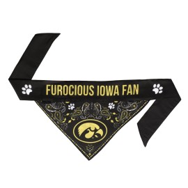 Littlearth Unisex-Adult NCAA Iowa Hawkeyes Pet Bandana, Team Color, Large