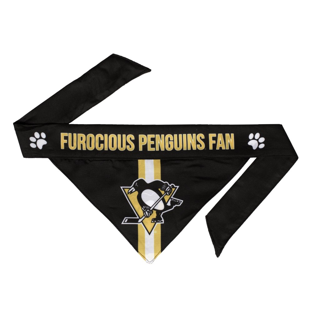 Littlearth Unisex-Adult NHL Pittsburgh Penguins Pet Bandana, Team Color, Large