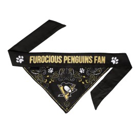 Littlearth Unisex-Adult NHL Pittsburgh Penguins Pet Bandana, Team Color, Large