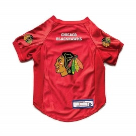 Littlearth NHL Chicago Blackhawks Stretch Pet Jersey, Team Color, X-Small