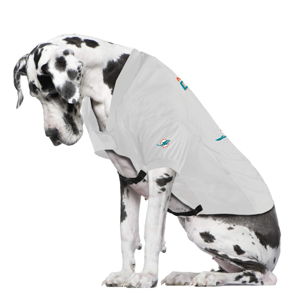 Littlearth NFL Miami Dolphins Stretch Pet Jersey for Large Dogs, Team Color, Big Dog