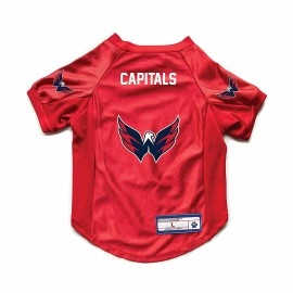 Littlearth NHL Washington Capitals Stretch Pet Jersey for Large Dogs, Team Color, Big Dog