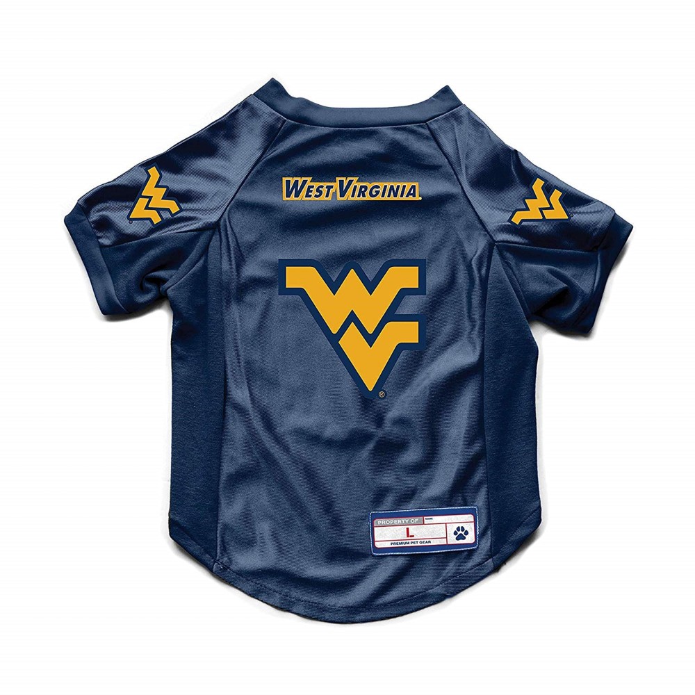 Littlearth Unisex-Adult NCAA West Virginia Mountaineers Stretch Pet Jersey, Team Color, X-Small