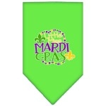 Mirage Pet Product Miss Mardi gras Screen Print Mardi gras Bandana Lime green Small