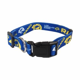 Littlearth Unisex-Adult NFL Los Angeles Rams 2 Pet Collar, Team Color, Large (320101-RAMS-L-2)