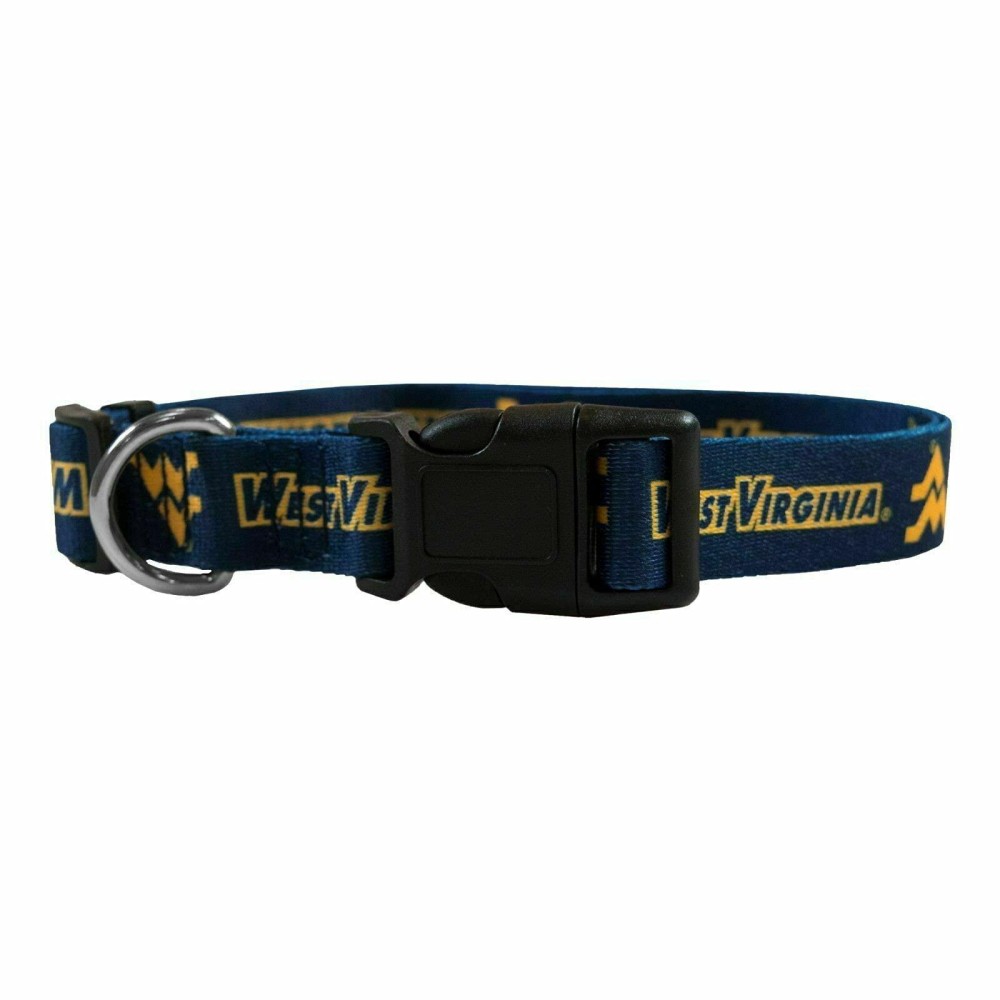 Littlearth Unisex-Adult NCAA West Virginia Mountaineers 1 Pet Collar, Team Color, Small