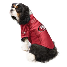 Littlearth NFL San Francisco 49ers - Saloon Letters Stretch Pet Jersey, Team Color, Medium