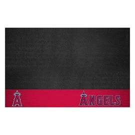 FANMATS MLB Los Angeles Angels Vinyl Grill Mat, 12157, Black, 26