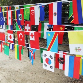International Flags, 41 Feet 8.2'' x 5.5'' World Flags, 50 Countries Olympic Flags Pennant Banner for Bar, Party Decorations, Sports Clubs, Grand Opening, Festival Events Celebration