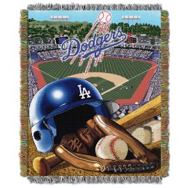 The Northwest Company MLB Los Angeles Dodgers Woven Tapestry Throw Blanket, 48