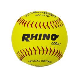 11 in. Leather Cover Poly Softball, Optic Yellow & Red