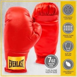 Everlast Laceless Gloves Red Small