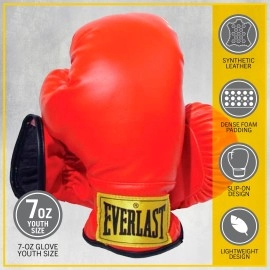 Everlast Laceless Gloves Red Small