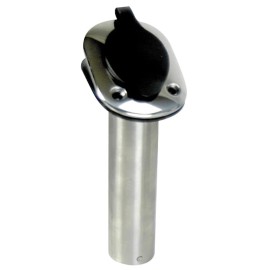 Whitecap S096B 30 Flush Mount Rod Holder Capped Wblack Liner Stainless Steel