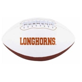 Rawlings NCAA Signature Series College-Size Football, Texas Longhorns, White, Full Size