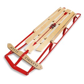 Paricon Flexible Flyer Metal Runner Steel And Wood Snow Sled Slider With Steering Bar Pre Drilled Holes And Triple Knee Constr