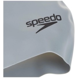 Speedo Unisexadult Swim Cap Silicone Long Hair Silver