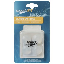 Speedo Unisex Swim Training Silicone Ear Plugs White 2 Pair Pack Of 1