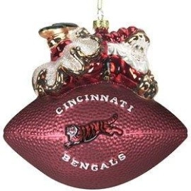 Sc Sports Nfl Cincinnati Bengals Ornament 5 12 Peggy Abrams Glass Football Team Color One Size