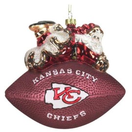 Kansas City Chiefs 5 12 Peggy Abrams Glass Football Ornament