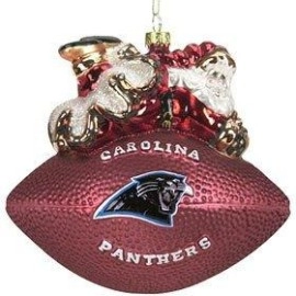 Sc Sports Nfl Carolina Panthers Ornament 5 12 Peggy Abrams Glass Football Team Color One Size