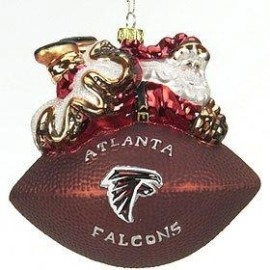 Sc Sports Nfl Atlanta Falcons Ornament 5 12 Peggy Abrams Glass Football Team Color One Size