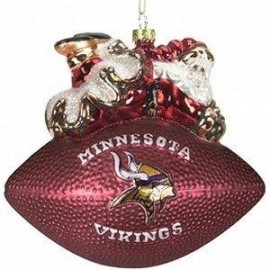 Sc Sports Nfl Minnesota Vikings Ornament 5 12 Peggy Abrams Glass Football Team Color One Size