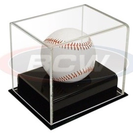 Bcw Acrylic Baseball Display Case Clear High Clarity Acrylic With Black Base Baseball Case Holds One Regulation Baseball U