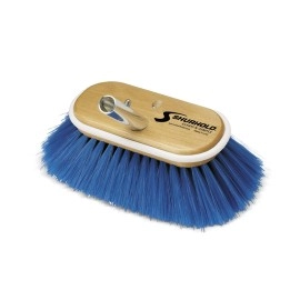 Shurhold 970 6 inch Extra Soft Bristle Brush, Deck Brush with Blue Polystyrene Bristles