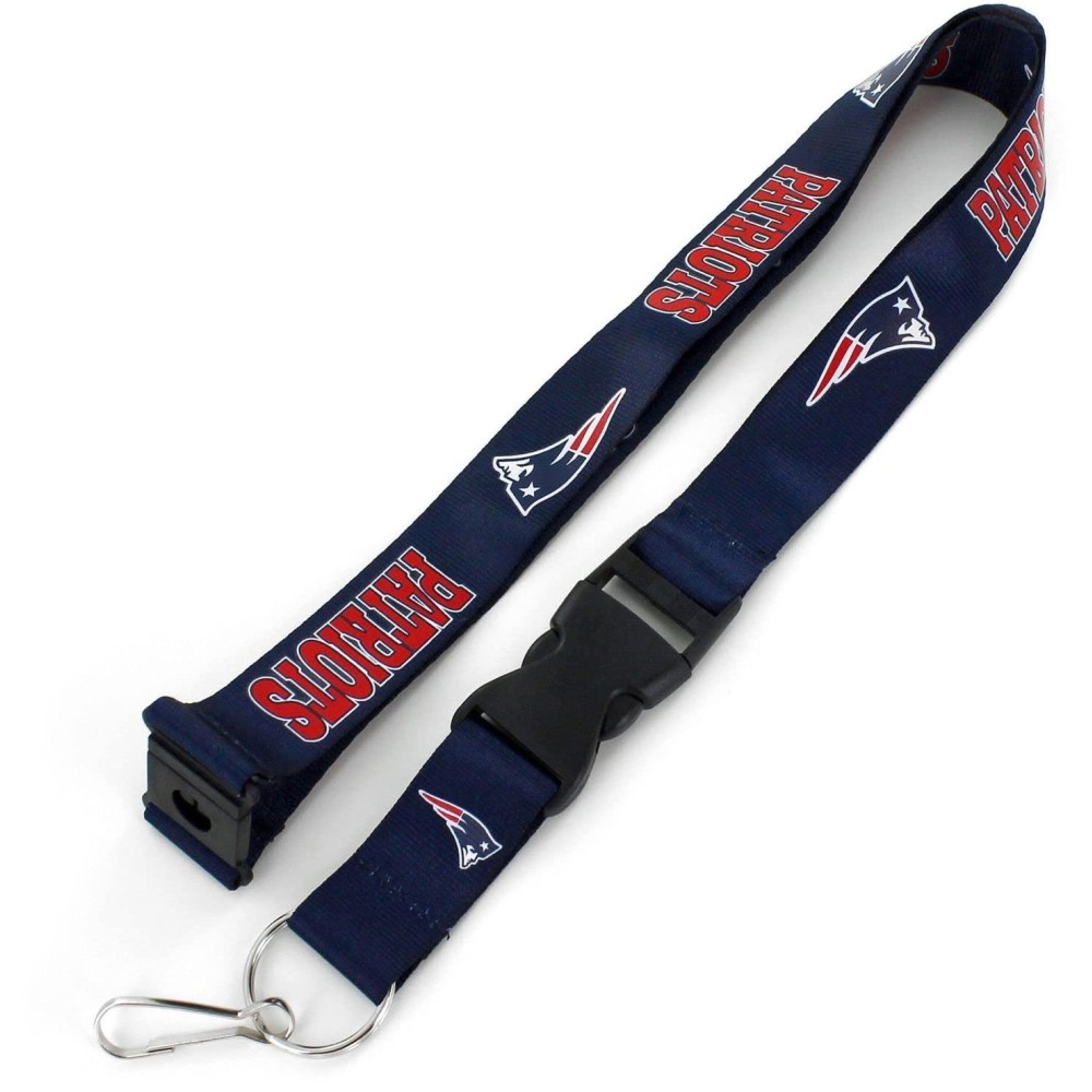 aminco NFL New England Patriots Team Lanyard, Blue , L6 X W4 X H3