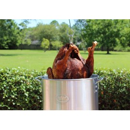 King Kooker 30Pk 30Quart Aluminum Turkey Pot With Lid Lifting Rack And Hook