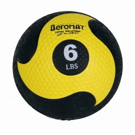 Deluxe Medicine Ball - 6 LB Black / Yellow - 9.0