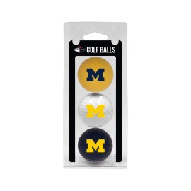 Team Golf Ncaa Michigan Wolverines 3 Golf Ball Pack Regulation Size Golf Balls 3 Pack Full Color Durable Team Imprint