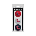 Team Golf Ncaa Ole Miss Rebels 3 Golf Ball Pack Regulation Size Golf Balls 3 Pack Full Color Durable Team Imprint