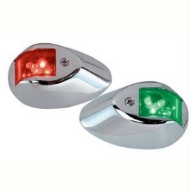 Perko LED Sidelights - Red/Green - 12v - Chrome Plated Housing - 0602DP1CHR