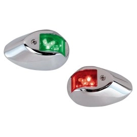 Perko LED Sidelights - Red/Green - 12v - Chrome Plated Housing - 0602DP1CHR