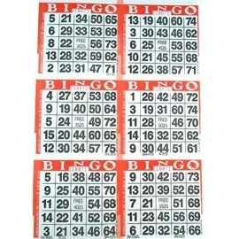 American Games 6 On Orange Bingo Paper Cards 500 Sheets 3000 Cards