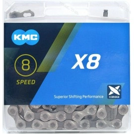 Kmc X8 8Speed Nickel Plate Edition Xseries Bicycle Chain Compatible With Shimano Sram Campagnolo And All Major Systems